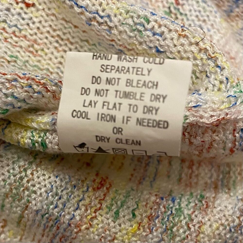 Code Mode Rainbow Space Dye Cropped Button Up Kni… - image 5